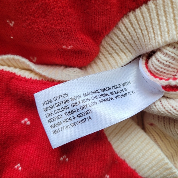 Baby Girls Fair Isle Sweater Romper Ruffled - Cat & Jack Red One Piece Bodysuit - Picture 9 of 10